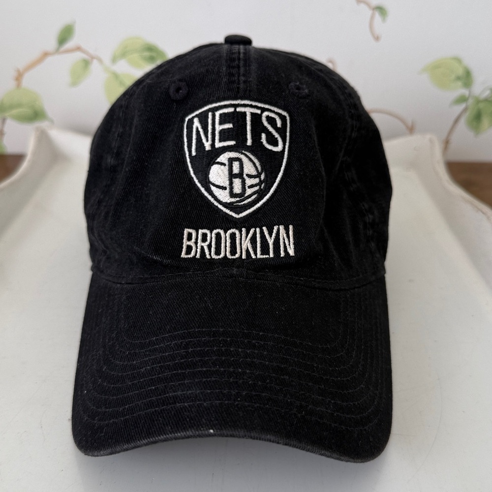 Brooklyn Nets NBA Adidas Adjustable Hat - Cap Black and White